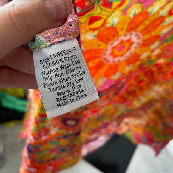 NWT Johnny Was|| KALEIDA KAFTAN, S/M, Rainbow Boho, MSRP $298, Cover up - Picture 9 of 9